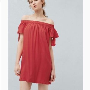 Mango off the shoulder red dress